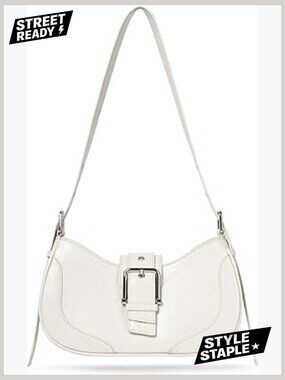Y2K Crescent Hobo Shoulder Bag Crossbody Vegan Leather Retro Underarm Purse